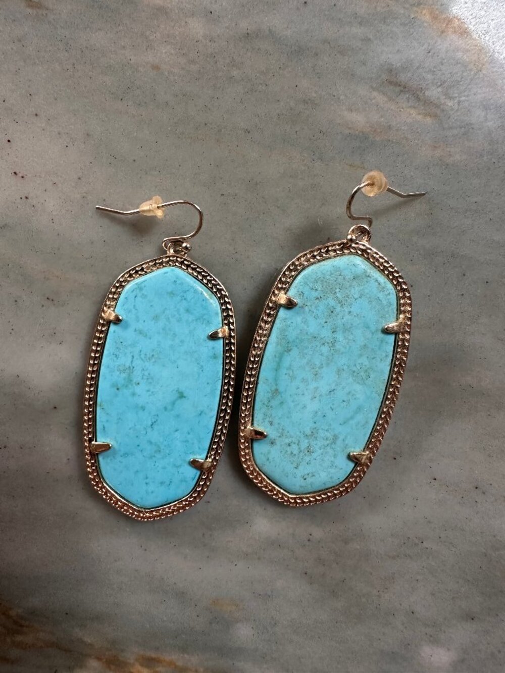 Kendra Scott Danielle Turquoise Gold Tone Drop Earrings